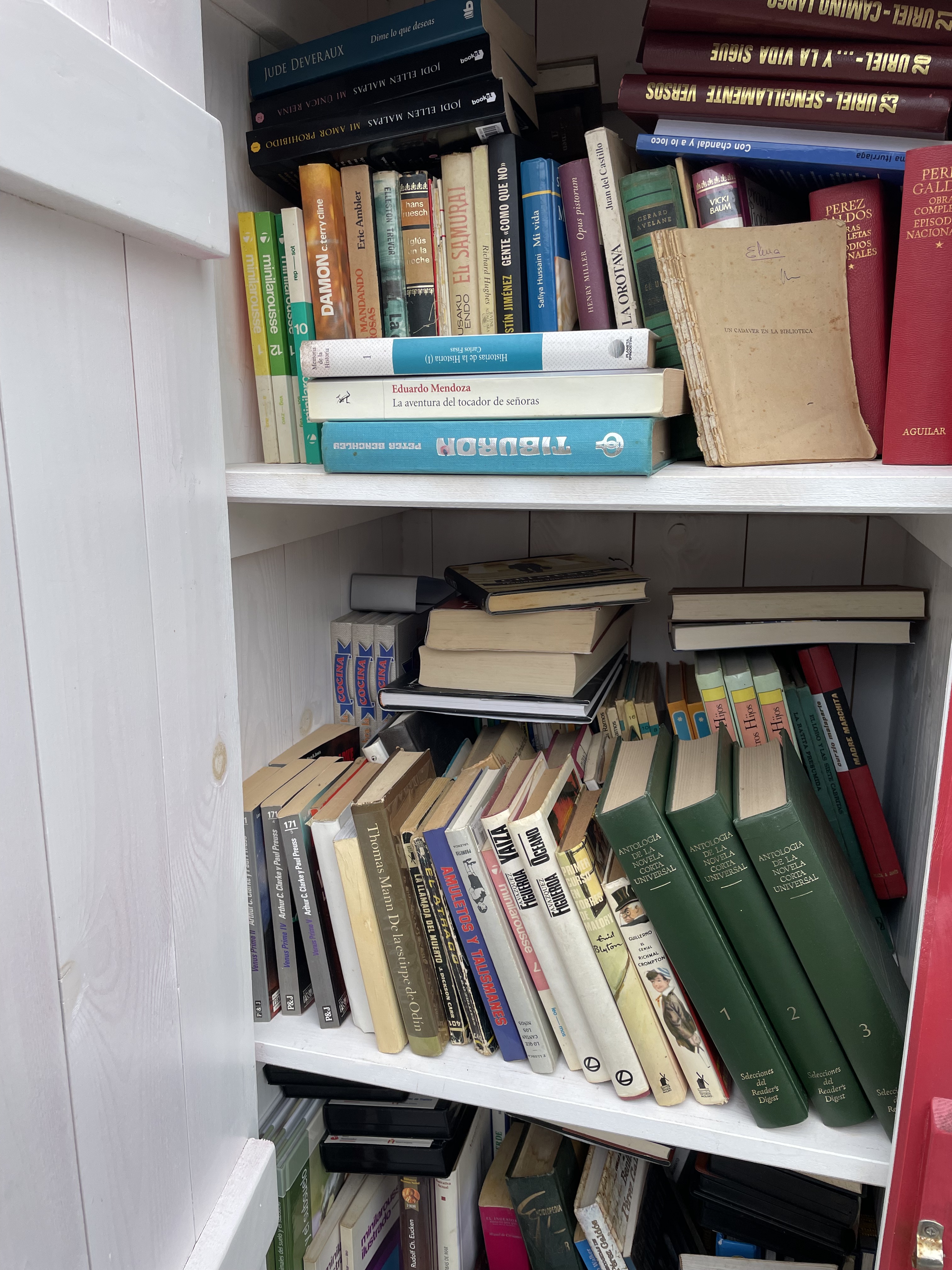 Punto de intercambio de libros en las inmediaciones del Hospital del Oriente de Asturias (Arriondas, Asturias).